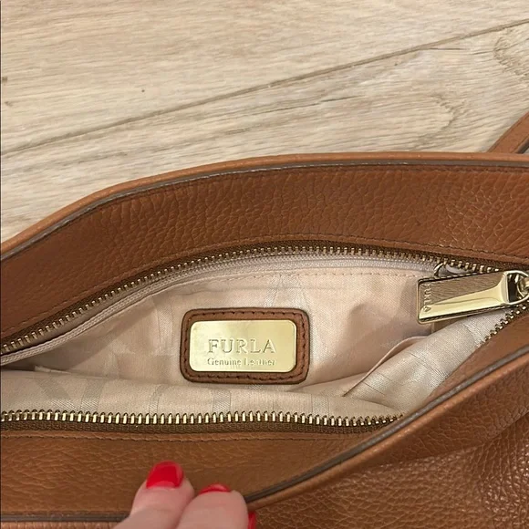 Furla Tan Crossbody Bag Minimalist Design - Picture 4 of 6